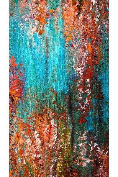 MARCEL SANAT Orange - Blue Pattern Diamond Mosaic Painting 38x69