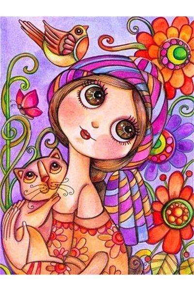 MARCEL SANAT Girl Diamond Mosaic Painting Inside Pattern (46X61)