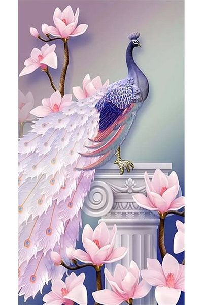 MARCEL SANAT Pink Peacock Diamond Mosaic Painting 40x65 cm