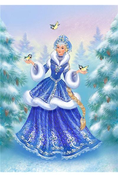 MARCEL SANAT Snow Fairy And Her Birds Marcel Art Diamond Mosaic Painting 41x58cm