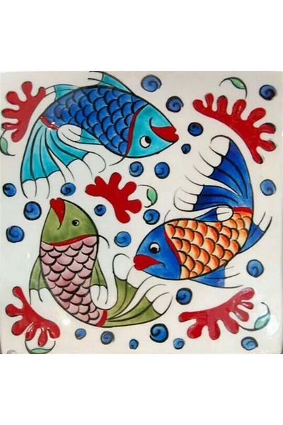 Marcel Kristal Tablo Tile Fish Pattern Diamond Mosaic Painting 33x36cm