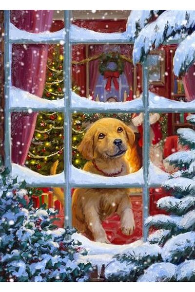 MARCEL SANAT Cute Little Marcel Art Diamond Mosaic Painting in the Glass on Christmas 36x51cm