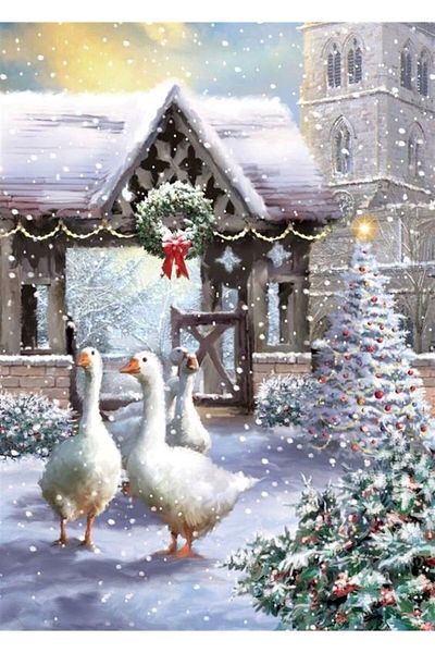 MARCEL SANAT Christmas And Gooses Marcel Art Diamond Mosaic Painting 51x71cm