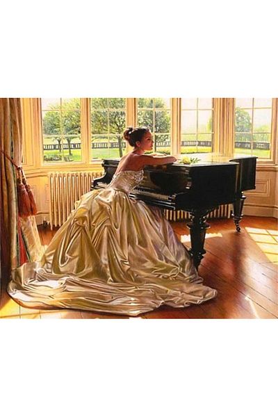 MARCEL SANAT 39x50 Cm Diamond Mosaic Piano Painting