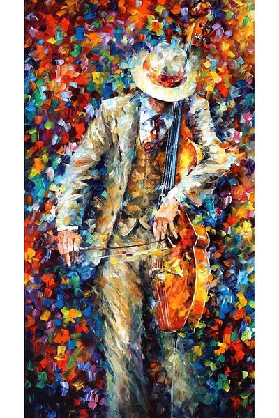 MARCEL SANAT Leonid Afremov Musician Diamond Mosaic Painting 28x51 Cm