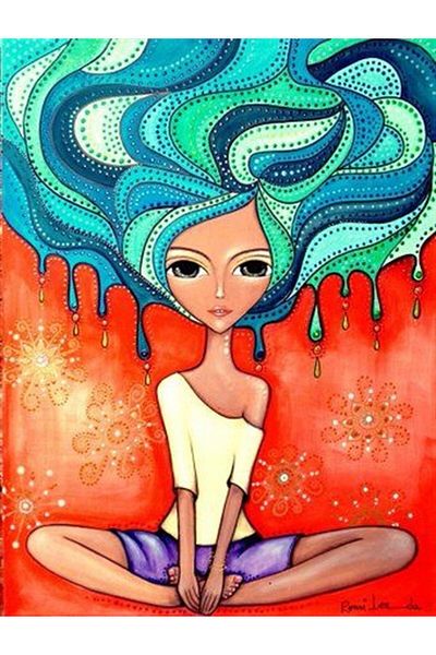 MARCEL SANAT Abstract Yoga Time Diamond Mosaic Painting 41X53Cm