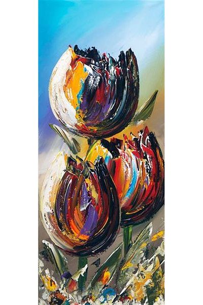 Marcel Kristal Tablo Μοτίβο λουλουδιών Marcel Art Diamond Μωσαϊκό Πίνακας 13x33cm