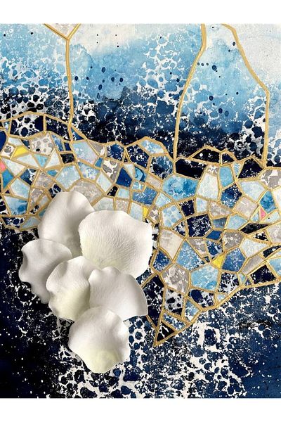 Marcel Kristal Tablo Μπλε μοτίβο Marcel Art Diamond Μωσαϊκό Πίνακας 48x64cm
