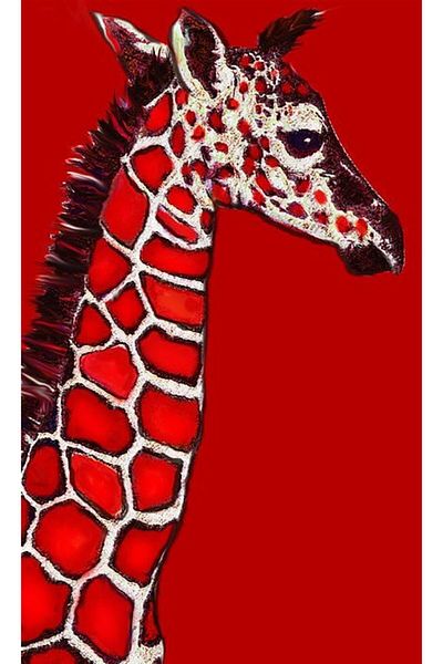 MARCEL SANAT Red Giraffe Diamond Mosaic Painting 36x60cm