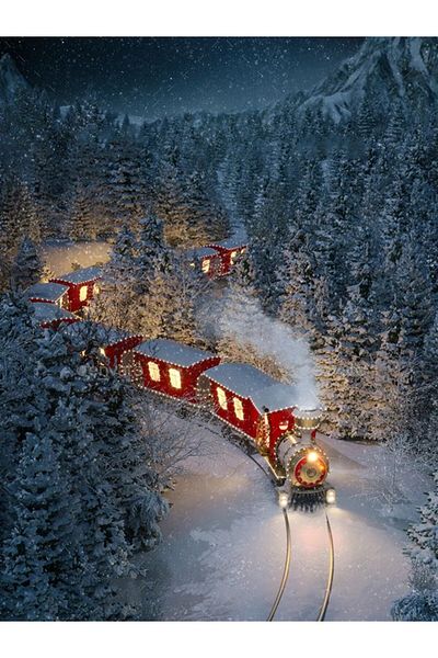 MARCEL SANAT Christmas Train Diamond Mosaic Painting 43x58cm