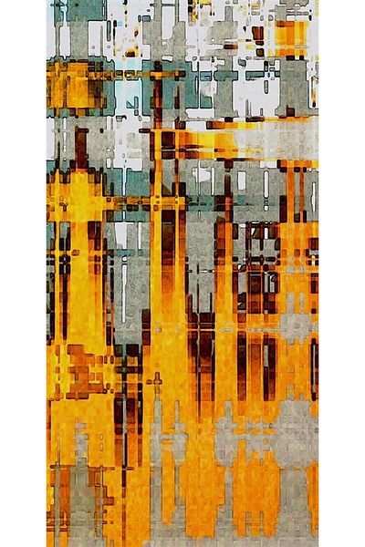 Marcel Kristal Tablo Κίτρινο Γκρι Μοτίβο Marcel Art Diamond Μωσαϊκό Πίνακας 28x58cm