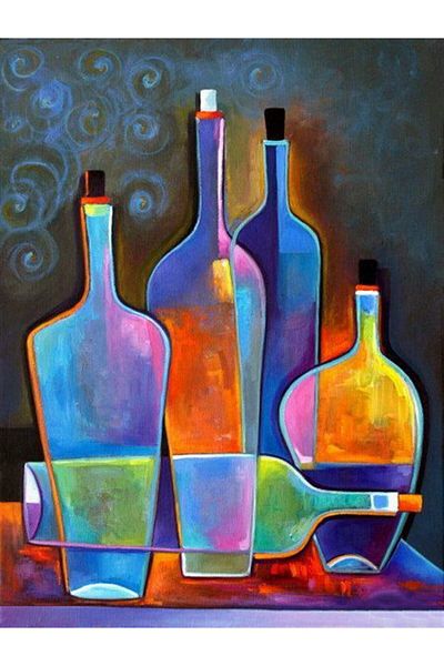 MARCEL SANAT Bottles Diamond Mosaic Painting 46x61 Cm