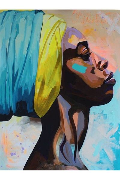 MARCEL SANAT African Woman with Diamond Mosaic Painting - 41x53