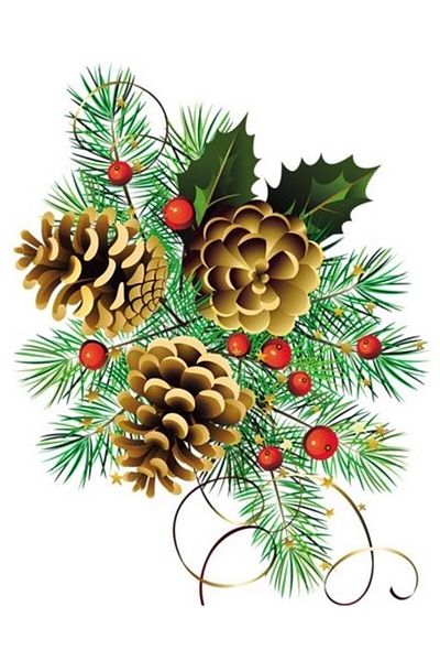 Marcel Kristal Tablo Christmas Cones Diamond Mosaic Painting 30X38 cm