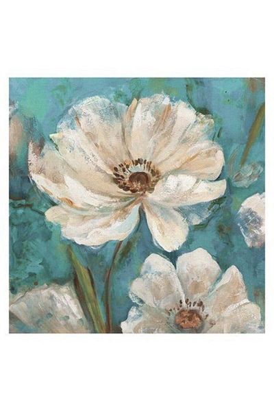 MARCEL SANAT White Flowers Diamond Mosaic Painting 51x51cm
