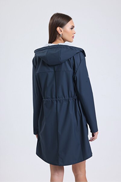 T Rain Stay Dry Navy Blue Women's Raincoat