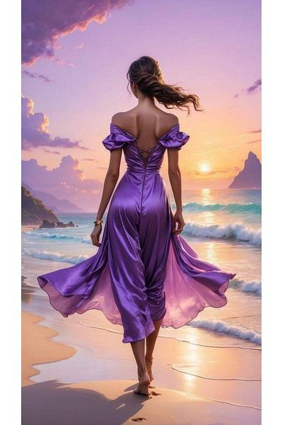 dialands PURPLE DRESS WOMEN 40X70CM-DM147