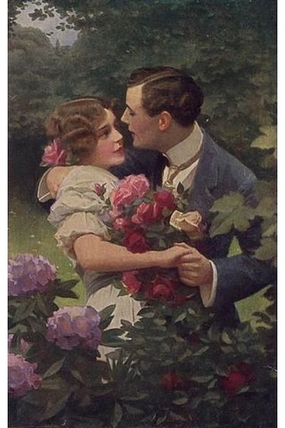 Marcel Kristal Tablo Lovers in the Secret Garden Marcel Art Diamond Mosaic Painting 41x64cm