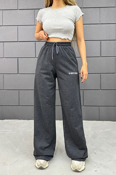 Sun Victoria Γυναικείο φούτερ με στάμπα Anthracite με φαρδύ πόδι