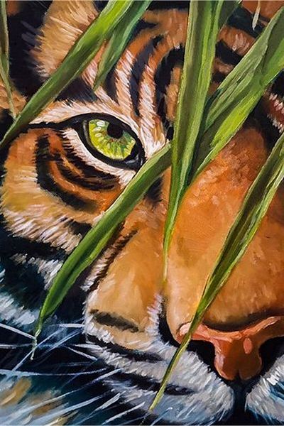 Marcel Kristal Tablo Tiger Eye-marcel Art Diamond Mosaic Painting 41x61cm