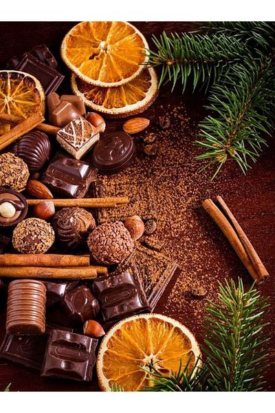 Marcel Kristal Tablo Chocolates And Dried Oranges Marcel Art Diamond Mosaic Painting 38x51cm