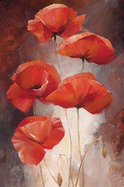 Marcel Kristal Tablo Poppy Diamond Mosaic Painting 38x56cm