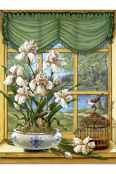 MARCEL SANAT Green Window Diamond Mosaic Painting 38x51cm