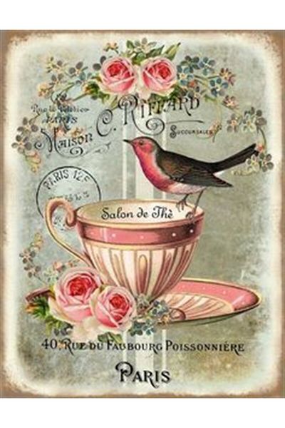 Marcel Kristal Tablo Cup And Little Bird Marcel Art Diamond Mosaic Painting 48x51cm