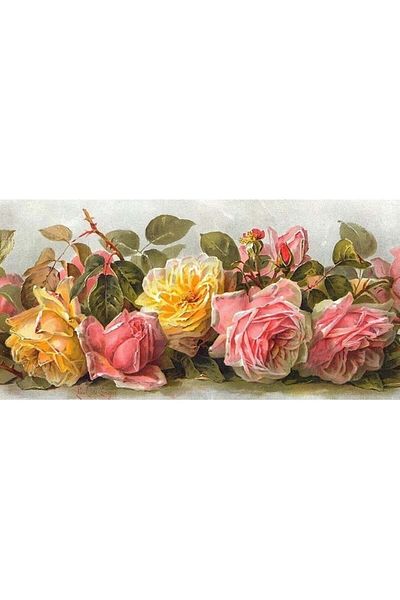 MARCEL SANAT Yellow And Pink Roses Diamond Mosaic Painting 100x50cm