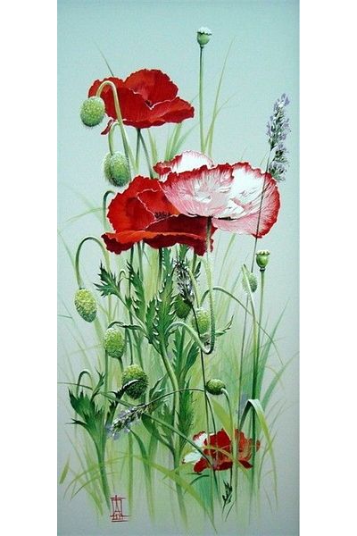 MARCEL SANAT Poppy Diamond Mosaic Painting 31x68