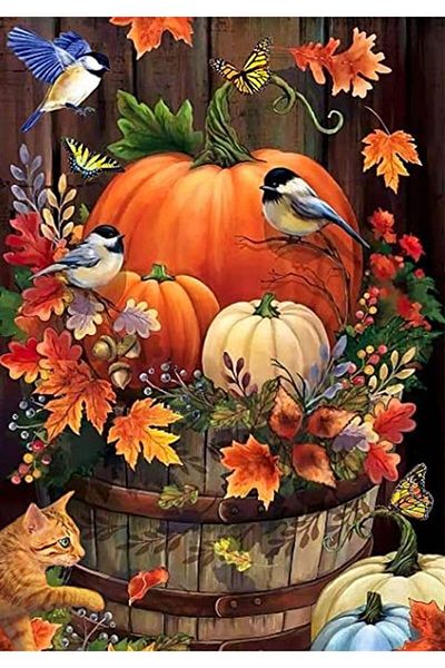 Marcel Kristal Tablo Pumpkins And Little Friends Marcel Art Diamond Mosaic Painting 61x74cm