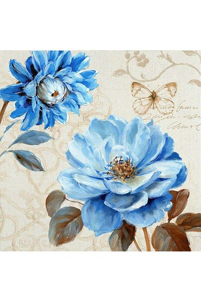 MARCEL SANAT Blue Flowers Diamond Mosaic Painting 50x50cm