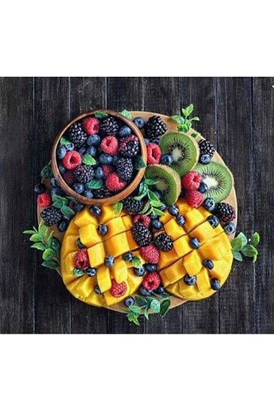 Marcel Kristal Tablo Fruit Plate Marcel Art Diamond Mosaic Painting 53x51cm