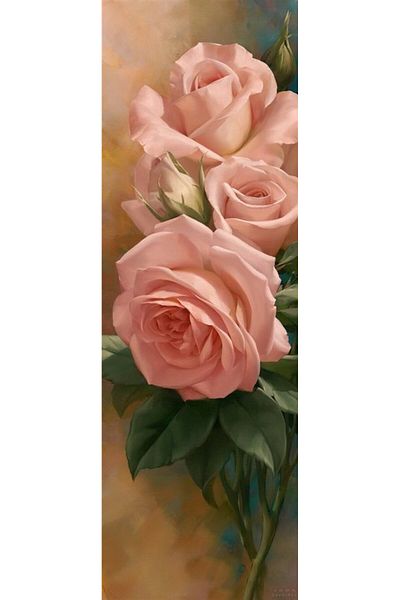 MARCEL SANAT Light Pink Roses Diamond Mosaic Painting 23x66cm