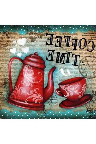 Marcel Kristal Tablo Coffee Time Marcel Art Diamond Mosaic Painting 51x51cm