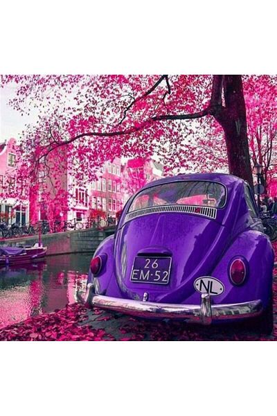 MARCEL SANAT Purple Vosvos And Pink Tree Leaves Diamond Mosaic Painting 58x56cm