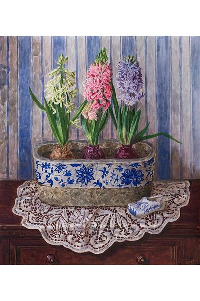 Marcel Kristal Tablo Three Color Hyacinth Diamond Mosaic Painting 48x56cm