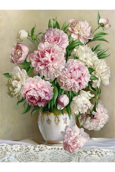MARCEL SANAT Pink Chrysanthemums Diamond Mosaic Painting 38x51
