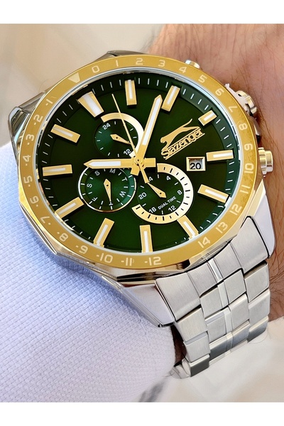 Slazenger Fonksiyonları Aktif 5 Atm Su Geçirmez Çelik Kordon Erkek Kol Saati