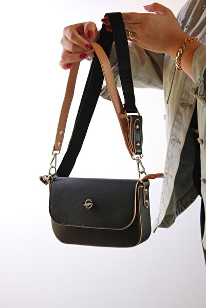 GALB LEATHER Yeni Trend Orta Boy Çok Bölmeli Kapaklı 2 Askılı Şık Kadın Omuz ...