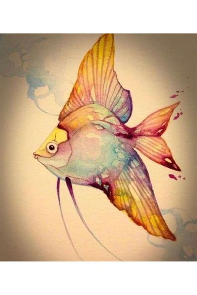 Marcel Kristal Tablo Μωσαϊκό ζωγραφικής με διαμάντια Fish Marcel Art σε απαλά χρώματα 43x51cm