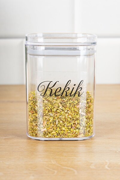DNS HOME 8-Piece 200 ml Acrylic Spice Jar Set with Vacuum Lid Storage Container Jar with Transparent Label Gift