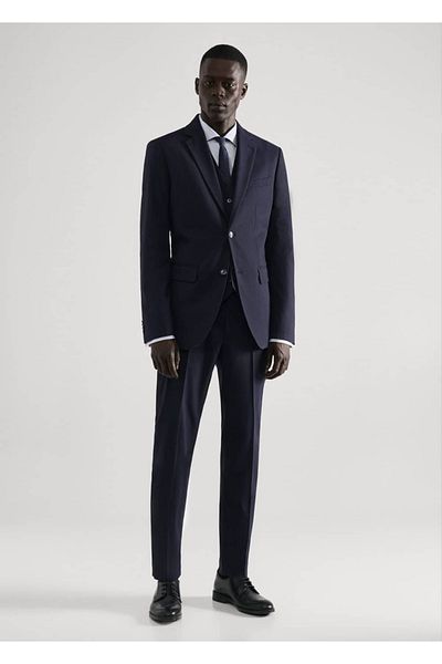 MANGO Man Μπουφάν blazer με λεπτή εφαρμογή από ελαστικό ύφασμα