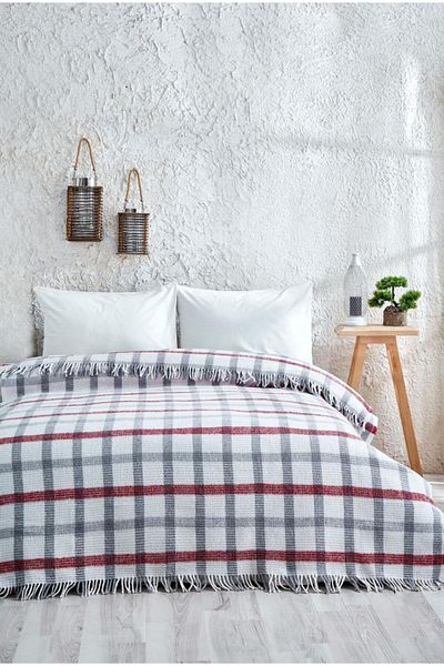 Mulberry Fringed Blanket Double 180 x 220