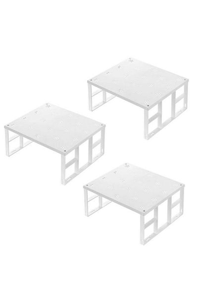 Viyalente Organizer ντουλάπας Πιάτο ραφιού Κύπελλο Ράφι Μεταλλικό ράφι 3 τεμαχίων Μεταλλικό οριζόντιο ράφι