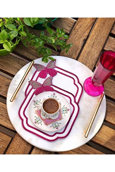 Çengelli İğne منديل كوكتيل منقوش على شكل فراشة بلوم مكون من قطعتين