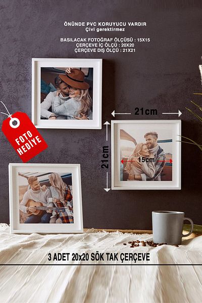 Bytwo SÖK TAK FRAME 3 pieces 20x20 White Photo Gift - Wall Frame