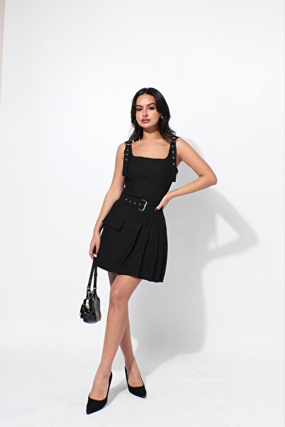 Lab Of Wear Γυναικείο φόρεμα με φούστα με μαύρη ζώνη