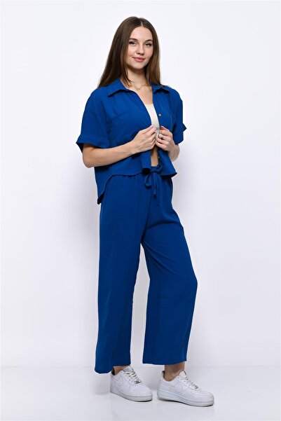 Nuseel Aerobin Crop Сорочка Штани з еластичним поясом 2-комплект Синій