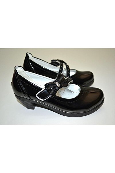byzek KIZ ÇOCUK FİYONKLU ORTOPEDİK SİYAH RENK RUGAN TOPUKLU BABET AYAKKABI